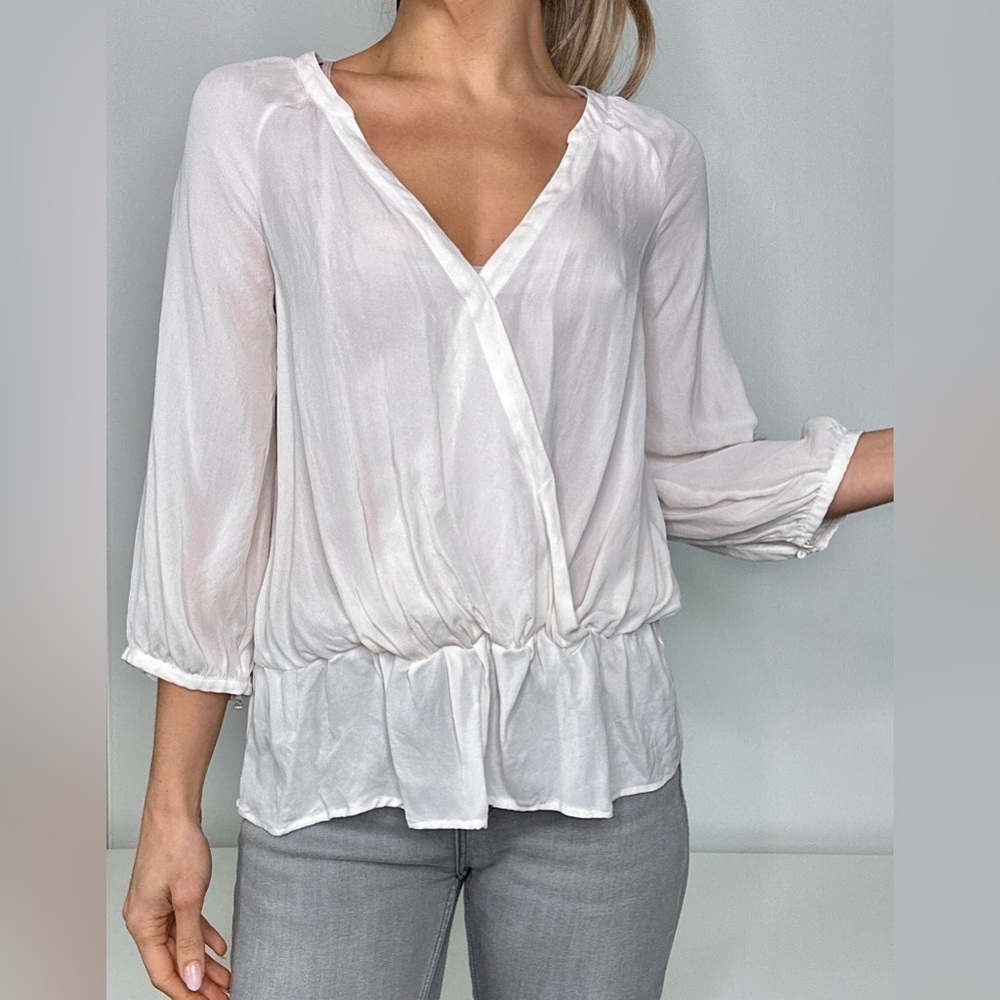 Joie Women's Louvre Silk Top - Size S - Ivory - Picture 2 of 6